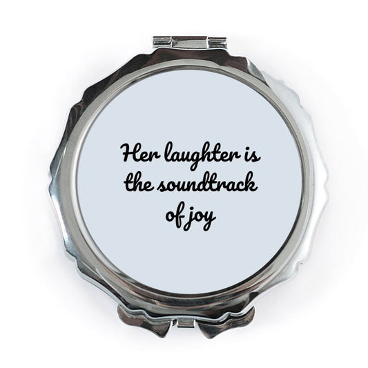 Laughter Soundtrack Pocket Mirror, Joyful Quote Mirror, Gift for Her, Inspirational Mirror, Compact Mirror, Cute Mirror, Pocket Mirror - Tawshia