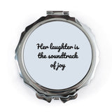 Laughter Soundtrack Pocket Mirror, Joyful Quote Mirror, Gift for Her, Inspirational Mirror, Compact Mirror, Cute Mirror, Pocket Mirror - Tawshia