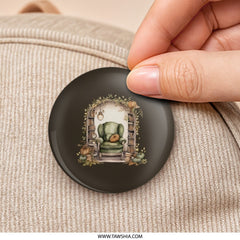 Cozy Autumn Nook Pinback Button, Reading Chair, Fall Decor, Book Lover Gift, Pumpkin Accent, Unique Aesthetic, Trendy Button - Tawshia