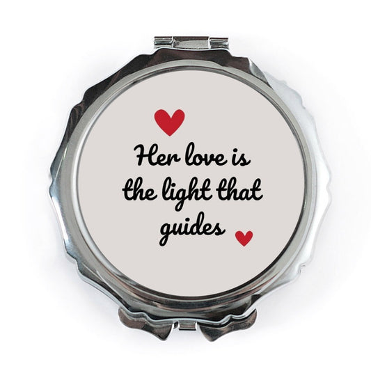 Love Pocket Mirror, Inspirational Quote Mirror, Her Love Guides, Heart Design Mirror, Gift for Her, Daily Affirmation Mirror, Cute Mirror - Tawshia