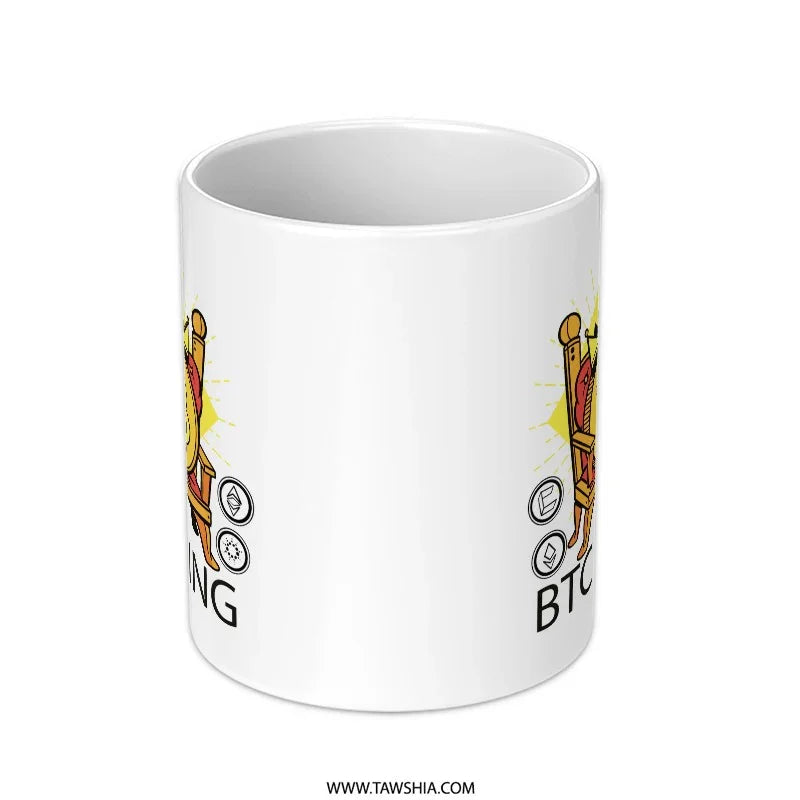 Funny Bitcoin Throne Mug Cryptocurrency Coffee product