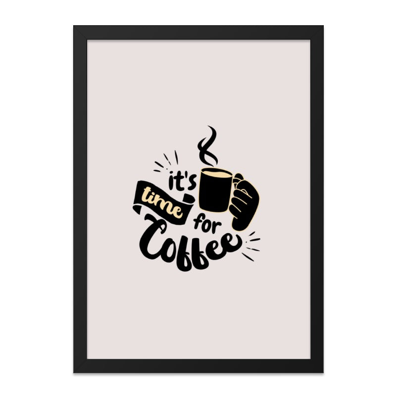Coffee Time Wall Art, Coffee Lover Decor, Kitchen Art Print, Caffeine Addict Gift, Modern Home Decor, Framed Wall Art - Tawshia
