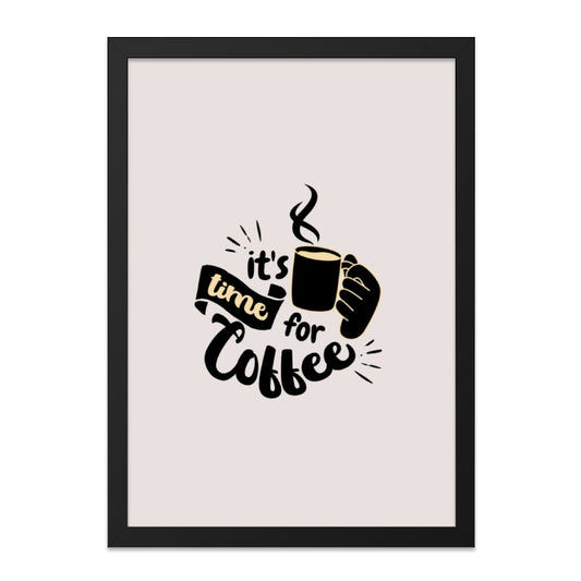 Coffee Time Wall Art, Coffee Lover Decor, Kitchen Art Print, Caffeine Addict Gift, Modern Home Decor, Framed Wall Art - Tawshia