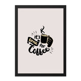 Coffee Time Wall Art, Coffee Lover Decor, Kitchen Art Print, Caffeine Addict Gift, Modern Home Decor, Framed Wall Art - Tawshia