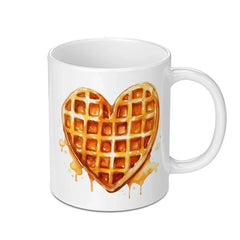 Waffle Heart Mug, Food Lover Gift, Breakfast Mug, Funny Coffee Mug, Cute Foodie Gift, Waffle Lover Gift, Unique Mug, Valentine's Day Mug SKU: MG10004206 - Tawshia