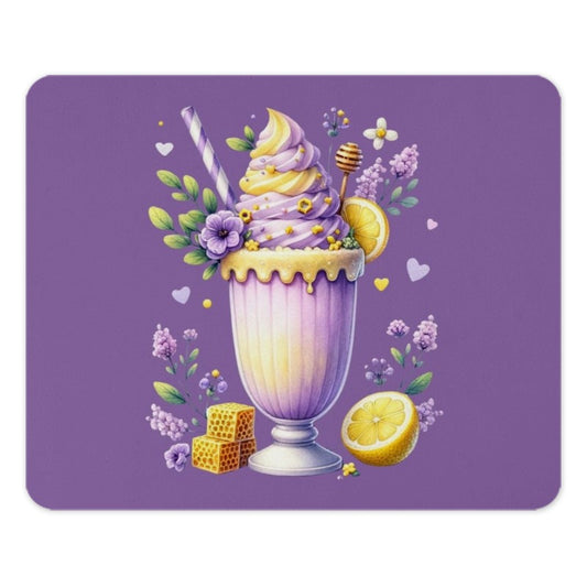 Lemon Honey Sundae Mouse Pad, Floral Computer Mat, Pretty Desk Decor, Office Gift, Kawaii Mousepad, Cute Mouse Pad, Honeycomb, Sweet Treat - Tawshia