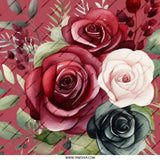Roses Pinback Button, Floral Bouquet Button, Burgundy Roses, Black Roses, White Roses, Botanical Pin, Elegant Flower, Gift For Her - Tawshia