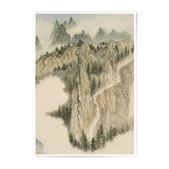 Mountain Photographic Print, Asian Art Print, Mountain Landscape Art, Mountain Painting Print, Asian Home Decor, Scenic Wall Art - Tawshia