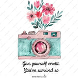 Camera Floral Pinback Button, Inspirational Quote Button, Gift for Survivor, Cute Pin, Backpack Pin, Jacket Pin, Camera Lover Gift - Tawshia