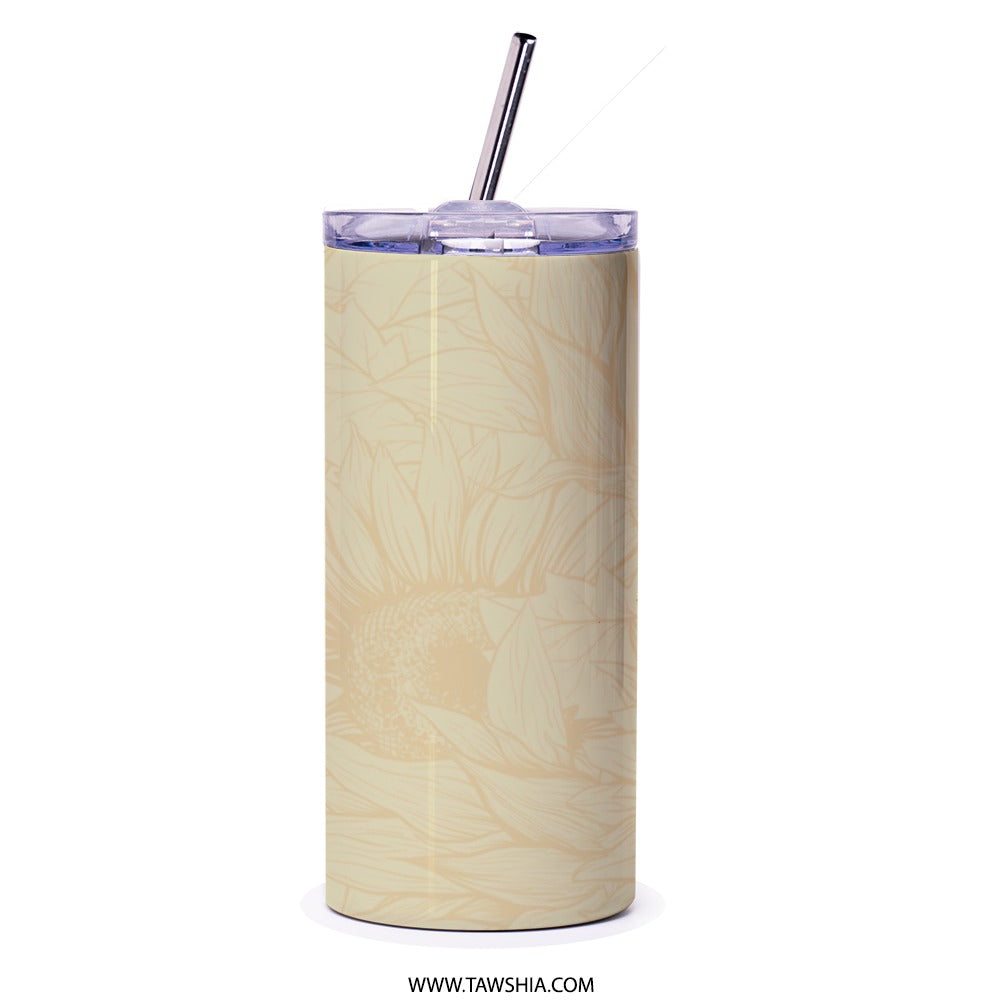 Sunflower Tumbler, Floral Design, Sunflower on Wood, Flower Tumbler, Gift for Her, Nature Tumbler, Cute Tumbler, Garden Design - Tawshia