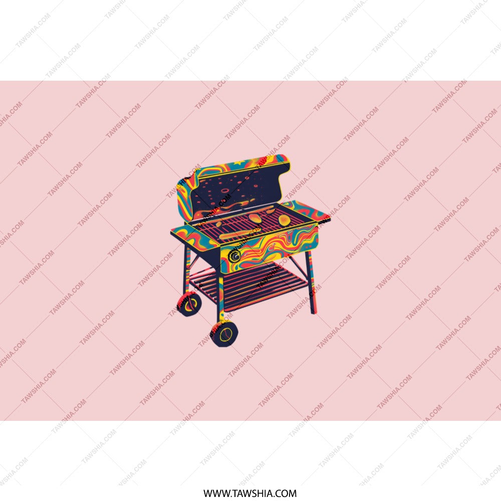 Psychedelic Grill Tumbler, BBQ Party Cup, Retro 70s Vibe Tumbler, Funky Grill Design, Cookout Gift, Unique Tumbler, Grill Master Gift - Tawshia
