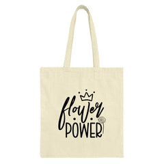 Flower Power Tote Bag, Floral Tote, Feminist Tote Bag, Strong Woman Gift, Empowering Tote, Gift for Her, Graphic Tote Bag, Trendy Tote - Tawshia