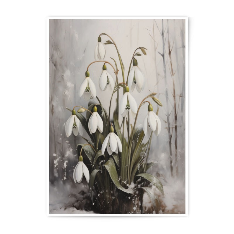 Snowdrop Photographic Print, Floral Art, Winter Flowers, Delicate Blooms, Wall Decor, Botanical Print - Tawshia