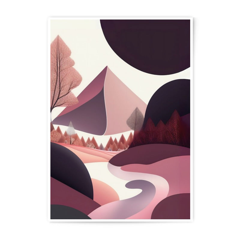 Abstract Landscape Photographic Print, Mountain Range Art, Modern Home Decor, Nature Inspired Wall Art, Minimalist Print, Geometric Design - Tawshia