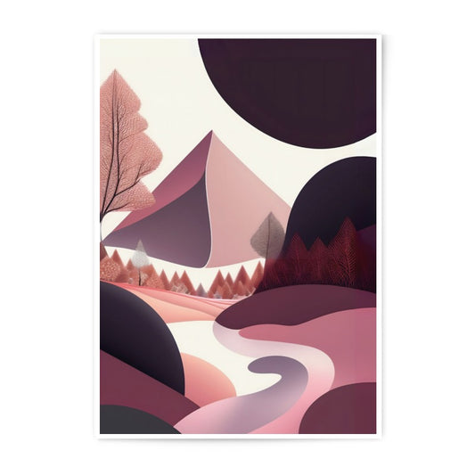 Abstract Landscape Photographic Print, Mountain Range Art, Modern Home Decor, Nature Inspired Wall Art, Minimalist Print, Geometric Design - Tawshia