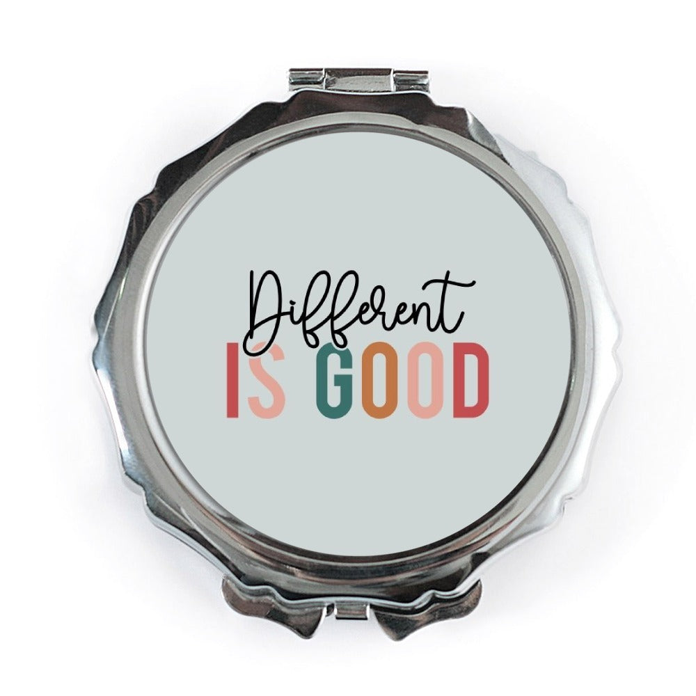 Different Is Good Pocket Mirror, Motivational Saying, Encouraging Gift, Affirmation Mirror, Inspiring Pocket Mirror, Cute Pocket Mirror - Tawshia