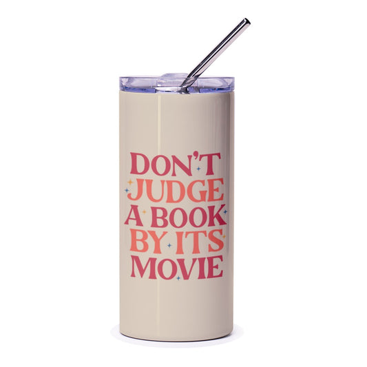 Book Lover Tumbler, Funny Quote Tumbler, Movie Fan Gift, Dont Judge, Literary Gift, Bookworm Gift, Retro Style Cup, Gift for Reader - Tawshia