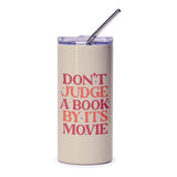 Book Lover Tumbler, Funny Quote Tumbler, Movie Fan Gift, Dont Judge, Literary Gift, Bookworm Gift, Retro Style Cup, Gift for Reader - Tawshia