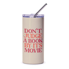 Book Lover Tumbler, Funny Quote Tumbler, Movie Fan Gift, Dont Judge, Literary Gift, Bookworm Gift, Retro Style Cup, Gift for Reader - Tawshia