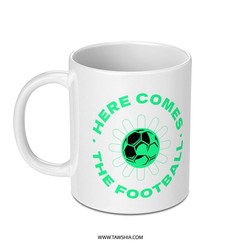 Here Comes The Football Graphic Print Mug product