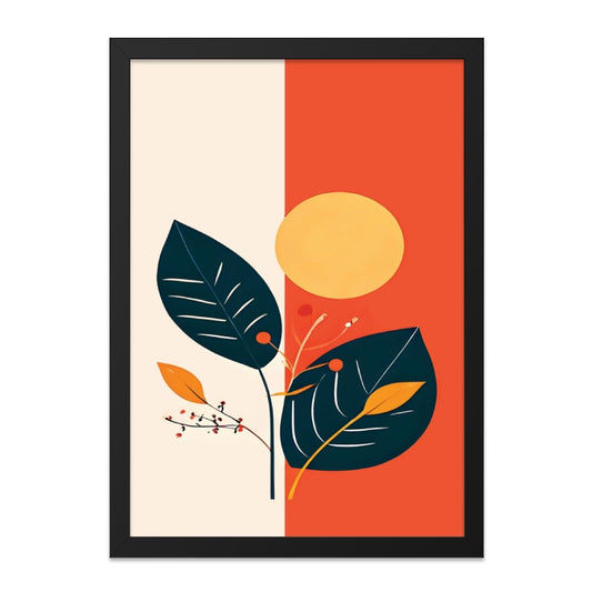Minimalist Plant Wall Art, Abstract Botanical Print, Modern Home Decor, Geometric Wall Hanging, Nature Inspired Artwork, Trendy Art - Tawshia