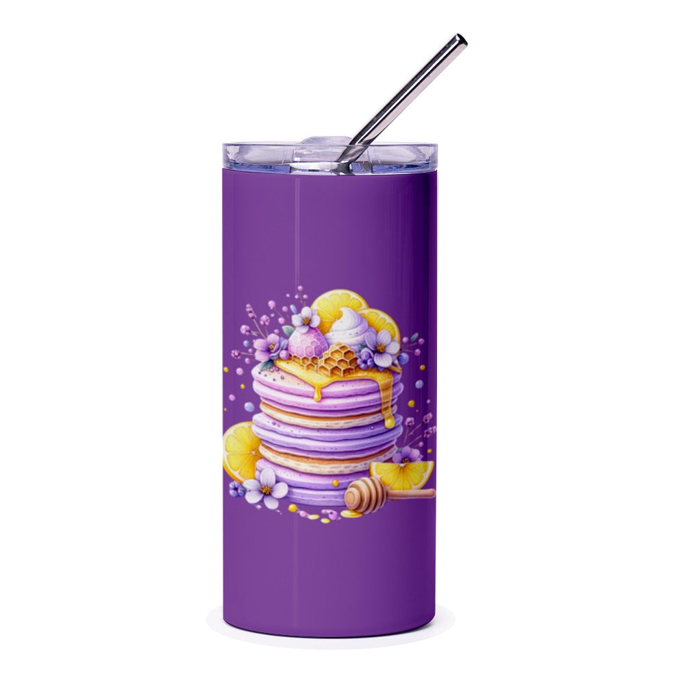Pancake Tumbler, Purple Tumbler, Food Lover Gift, Dessert Tumbler, Sweet Treat, Unique Drinkware, Drinkware, Gift Ideas - Tawshia