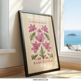 Flower Market Barcelona Wall Art, Floral Print, Botanical Illustration, City Souvenir, Home Decor, Modern Art Print (131 characters) - Tawshia