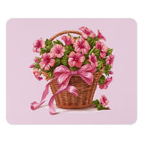 Floral Basket Mouse Pad, Pink Flower Mousepad, Cute Desk Decor, Home Office Accessories, Flower Basket Gift, Pretty Mousepad Gift Idea - Tawshia