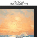 Ocean Waves Wall Art, Sunrise Seascape Painting, Coastal Decor Print, Impressionist Style Artwork, Home Decor - Tawshia
