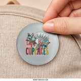 Life is Cupcakes Pinback, Chef Hat Pin, Baking Lover Button, Cute Food Pin, Cupcake Design Badge, Baker Gift, Sweet Treat Button - Tawshia