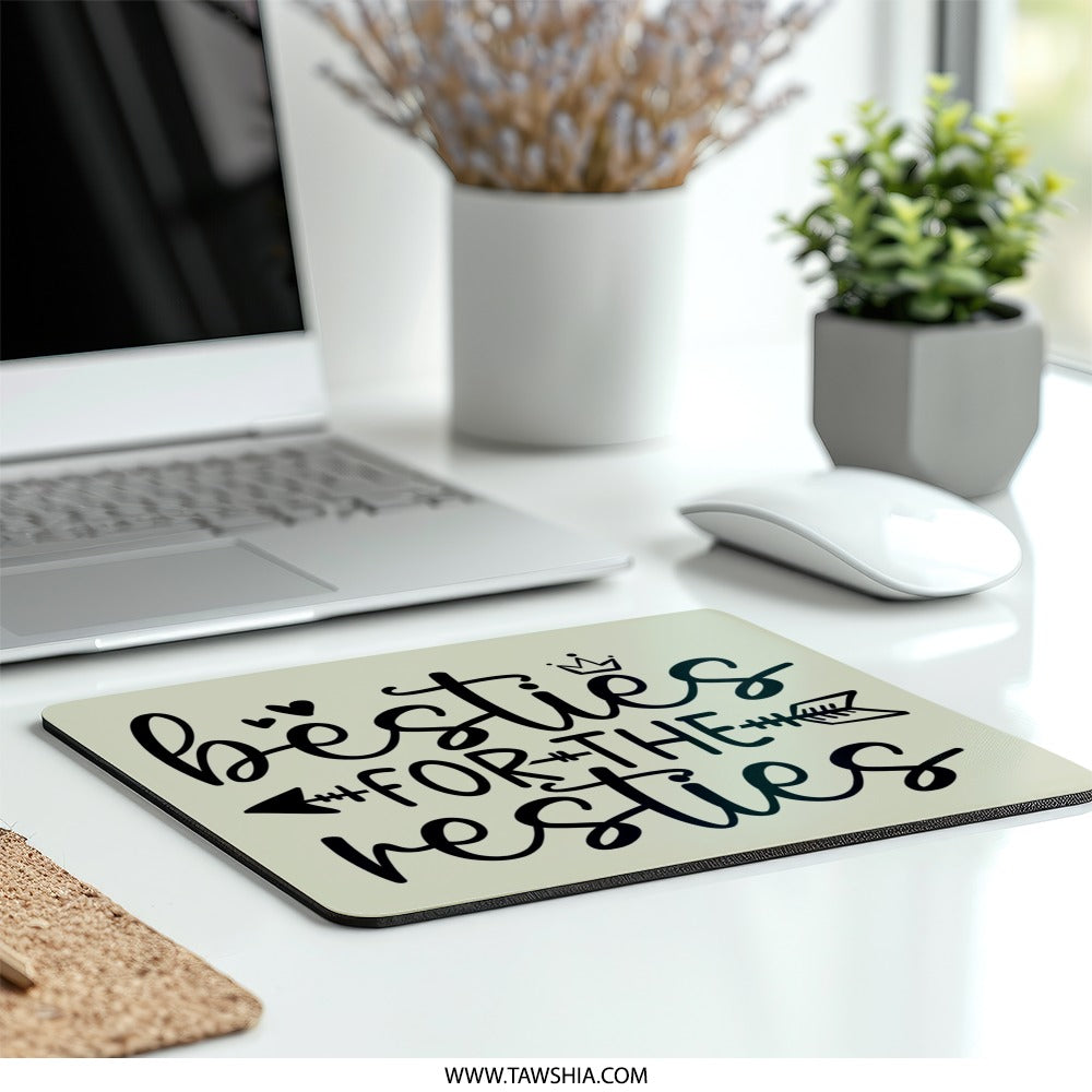 Besties Mouse Pad, Best Friend Gift, For The Resties Mousepad, Cute Mouse Pad, Bestie Gift Idea, Office Desk Decor, Gift For Her - Tawshia