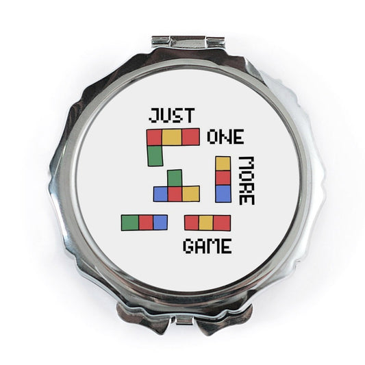 Just One More Game Pocket Mirror, Gaming Lover Gift, Video Game Addict Present, Gamer Girl Gift, Unique Makeup Mirror, Tetris Puzzle Fan - Tawshia