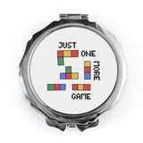 Just One More Game Pocket Mirror, Gaming Lover Gift, Video Game Addict Present, Gamer Girl Gift, Unique Makeup Mirror, Tetris Puzzle Fan - Tawshia
