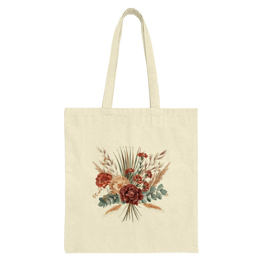 Floral Tote Bag, Botanical Design, Flower Bouquet, Bohemian Style, Shopping Bag, Reusable Bag, Everyday Bag, Stylish Tote, Trendy Bag - Tawshia