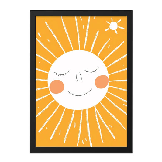 Sleepy Sun Wall Art, Smiling Sun Art, Nursery Decor, Cute Sun Print, Kids Room Art, Sunshine Art, Happy Sun Art, Yellow Sun Wall Art - Tawshia