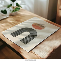 Abstract Arch Photographic Print, Minimalist Wall Art, Modern Geometric Decor, Sunrise Circle Art Print, Home Decor, Wall Hanging - Tawshia