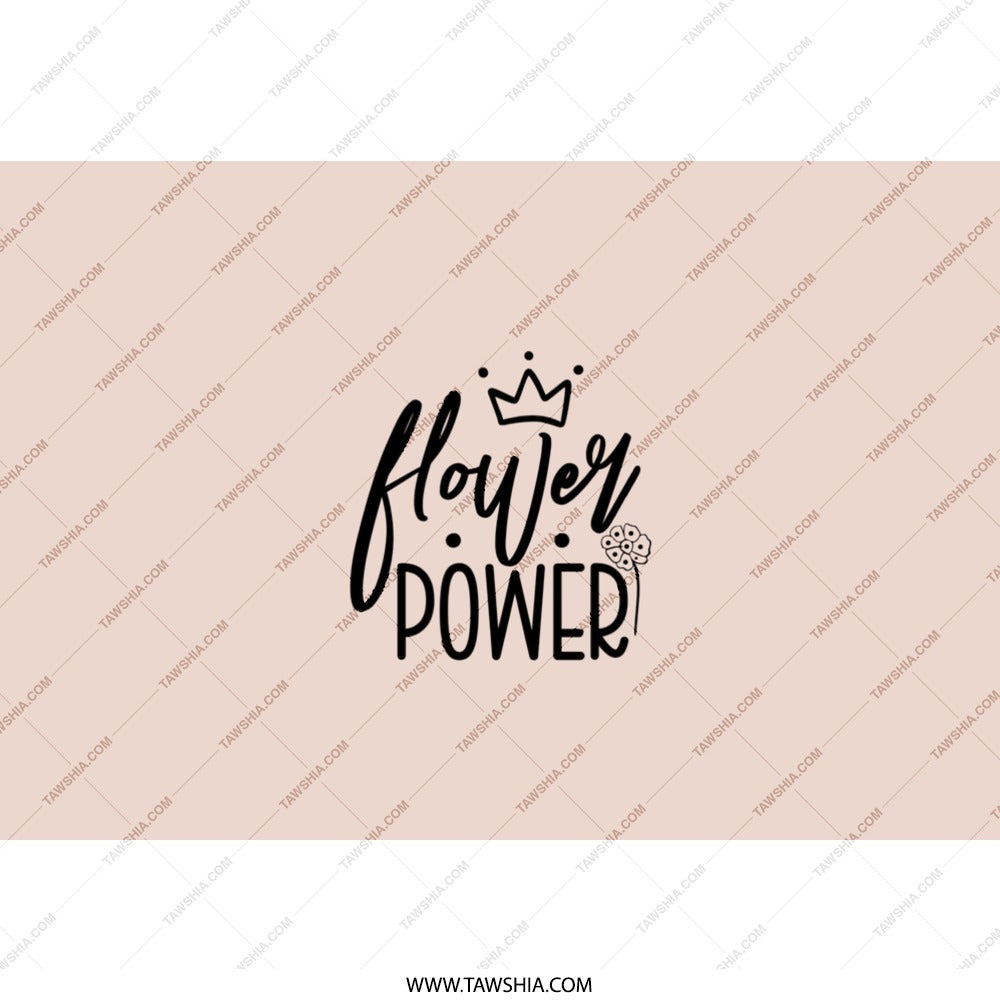 Flower Power Tumbler, Crown and Floral Design, Inspirational Tumbler, Trendy Drinkware, Cute Travel Mug, Gift for Her, Coffee and Tea - Tawshia