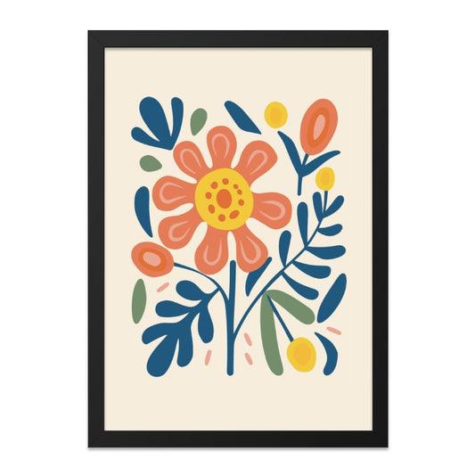 Floral Wall Art, Orange Flower Print, Botanical Art, Modern Home Decor, Colorful Flower Wall Decor, Trendy Floral Print - Tawshia