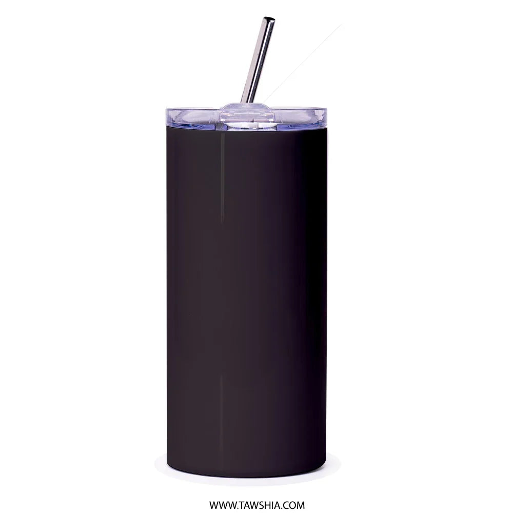 Stylish Black Tumbler with Straw for Everyday Use product
