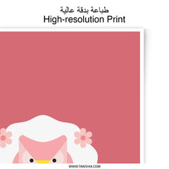 Pink Owl Photographic Prints, Cute Owl Art, Nursery Decor, Baby Room Art, Kids Room Prints, Floral Owl Prints, Childrens Wall Art - Tawshia