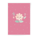Cute Smiling Flower Photographic Print, Pink Floral Art Print, Whimsical Flower Wall Decor, Nursery Art, Home Decor - Tawshia