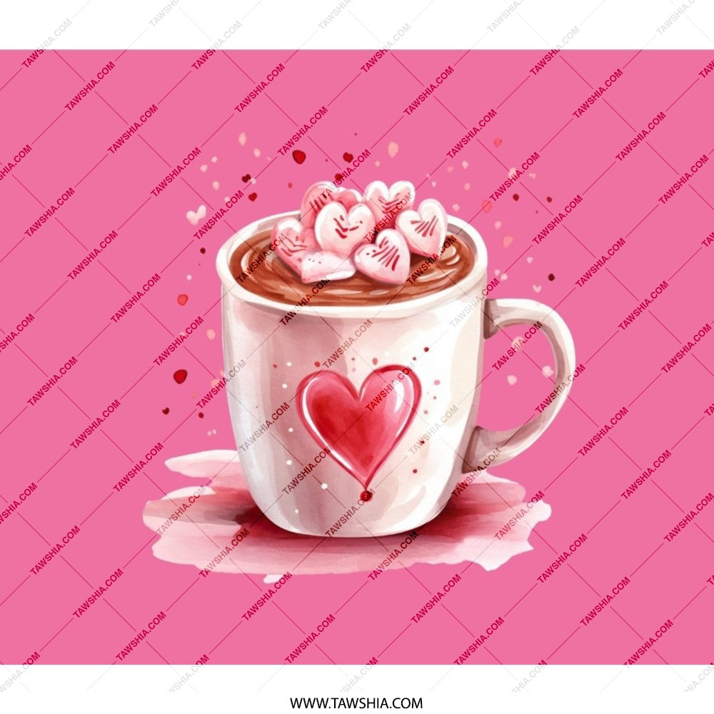 Heart Marshmallow Cocoa Backpack, Valentine Backpack, Cute Backpack, Cocoa Lover Backpack, Trendy Gift for Her, Gift for Girlfriend - Tawshia