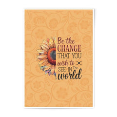 Sunflower Photographic Print, Inspirational Quote Art, Floral Wall Decor, Change the World, Motivational Poster, Positive Affirmation Print - Tawshia