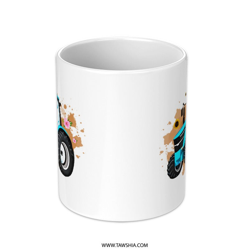 Blue Tractor Mug, Farm Vehicle Mug, Cute Tractor Art, Kids Mug, Farm Lover Gift, Farming Mug, Tractor Present, Agronomy Mug, Tractor Graphic - Tawshia