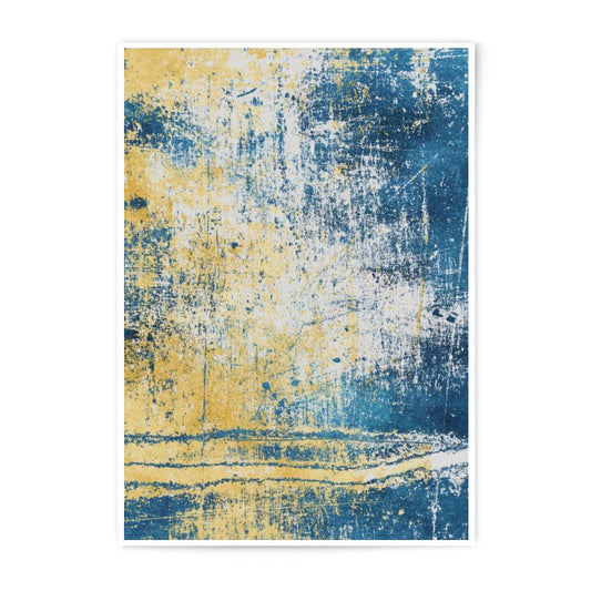 Abstract Photographic Print, Blue and Gold Wall Art, Modern Texture Print, Contemporary Art Decor, Unique Home Decor - Tawshia