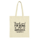Unbiological Sister Gift Tote Bag, Best Friend Present, Thank You Tote, Soul Sister Shopping Bag, Sister Birthday Gift, Friendship Tote - Tawshia