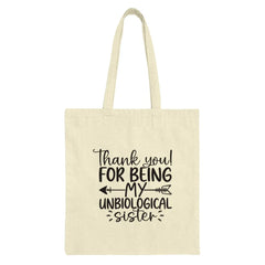 Unbiological Sister Gift Tote Bag, Best Friend Present, Thank You Tote, Soul Sister Shopping Bag, Sister Birthday Gift, Friendship Tote - Tawshia