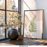 Fern Wall Art, Minimalist Print, Abstract Botanical Art, Neutral Home Decor, Modern Art Print, Plant Wall Decor, Nature Inspired Artwork - Tawshia