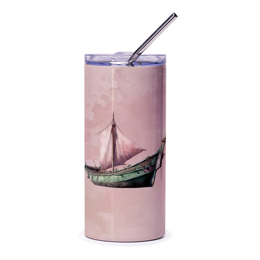 Antique Sailboat Tumbler, Vintage Ship Design, Nautical Travel Mug, Boat Lover Gift, Sea Vessel Art, Personalized Tumbler - Tawshia
