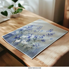 Floral Photographic Print, Blue Flowers Wall Art, Modern Flower Decor, Botanical Photography, Home Decor, Gift Idea - Tawshia